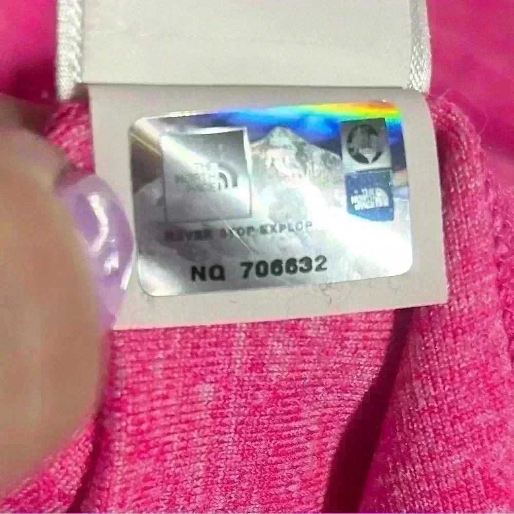 The North Face Quarter Zip Women’s Medium Pink/neon yellow 1/4 Zip long sleeve - Picture 8 of 12